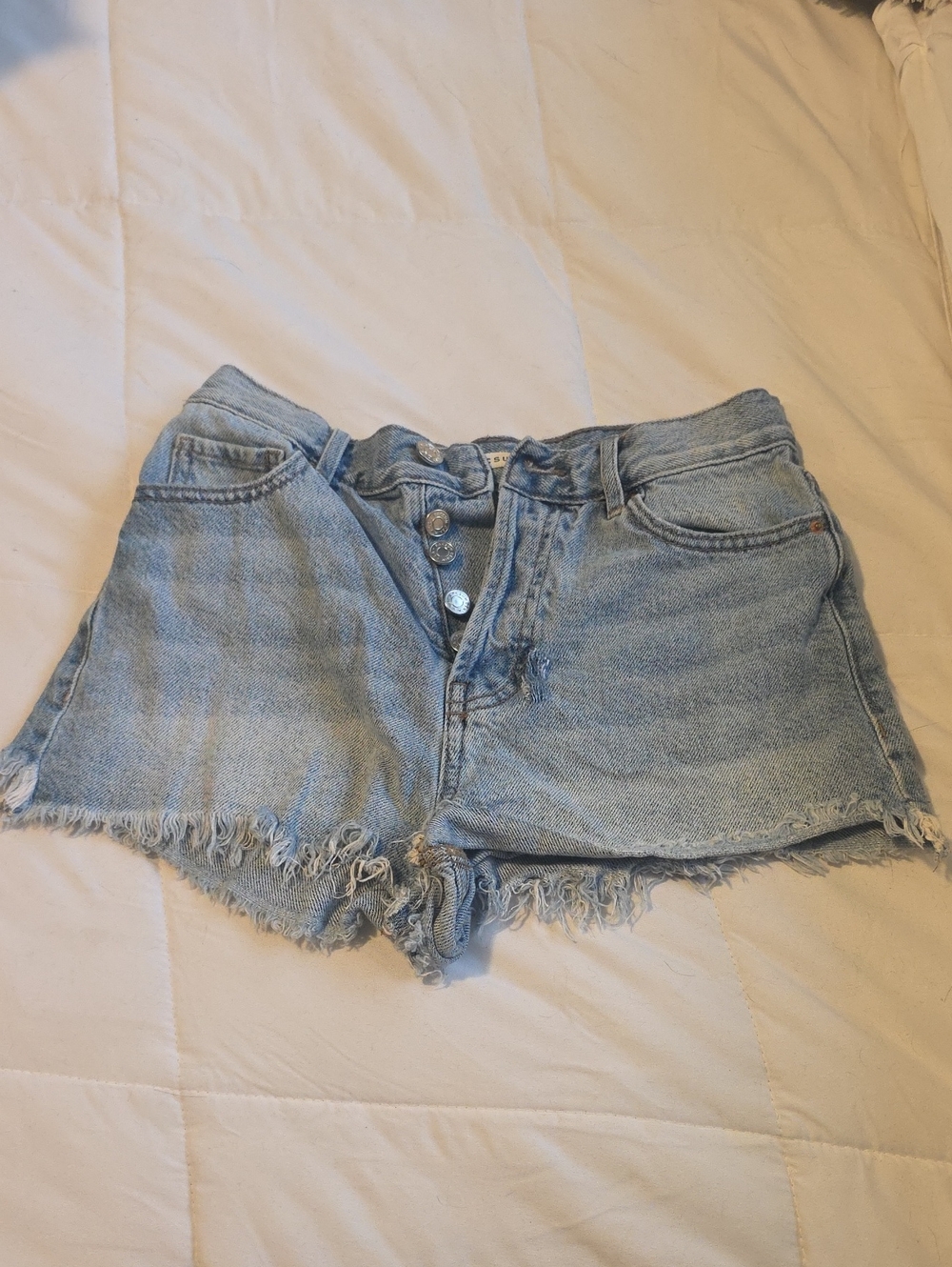 PacSun Light Blue Frayed Hem Denim Shorts